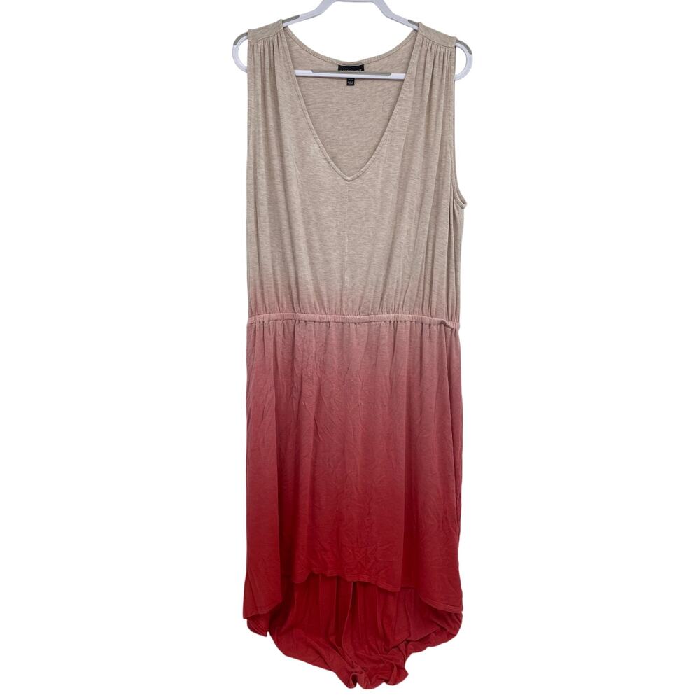 Lane Bryant Ombre Hi-Low Dress Maxi Length Elastic Waist Beach Coverup 18/20